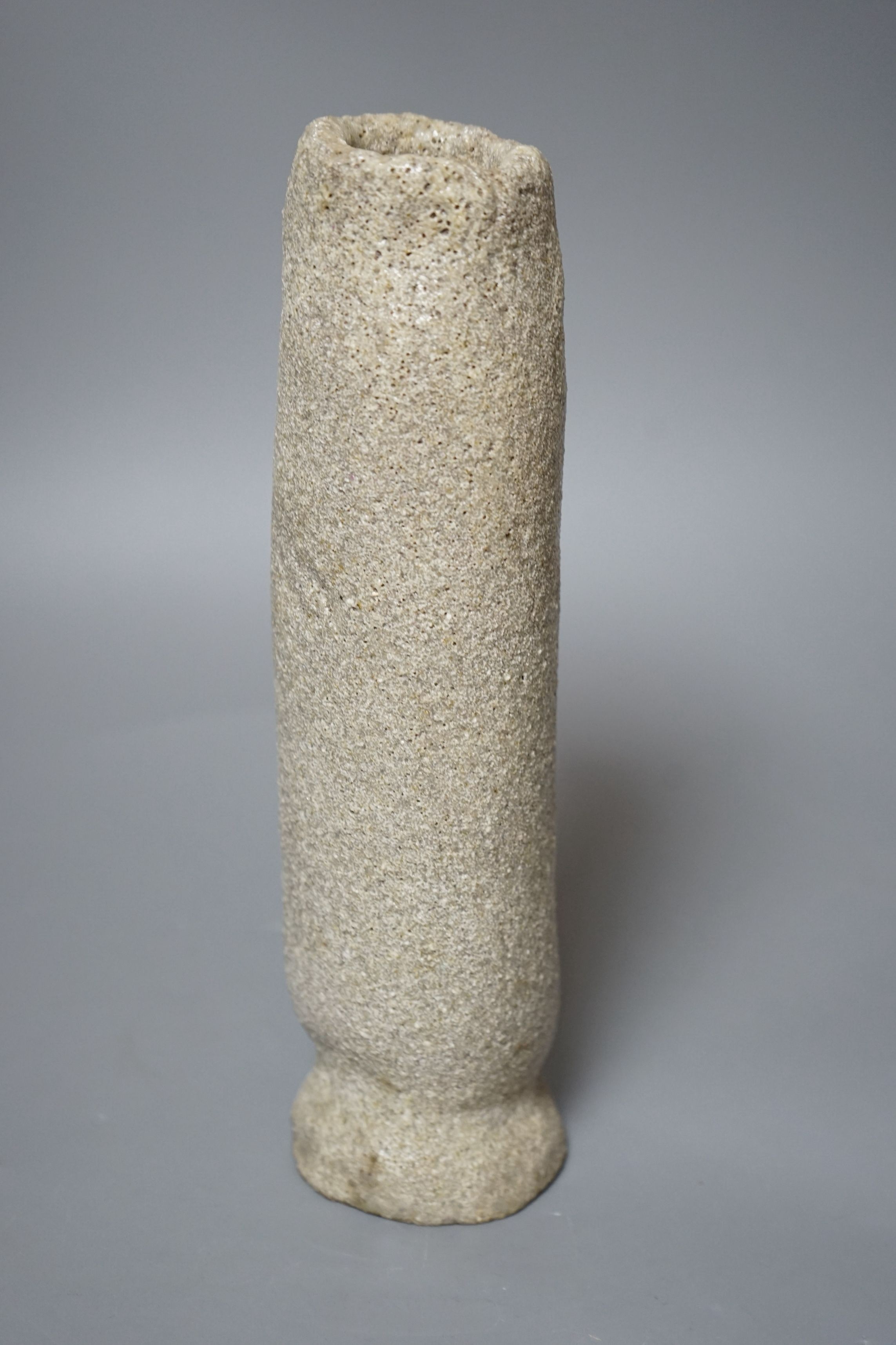 Dan Arbeid (1928-2010), a tall volcanic glazed stoneware vessel, ex Bonhams, Knightsbridge, 12 November 1992 sale, lot 270, impressed mark to base, 26cm tall